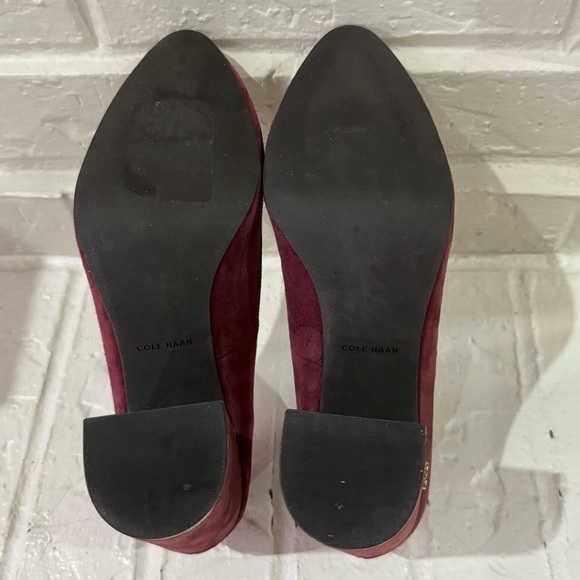 Cole Haan Red Suede Block Heel Pumps 9.5 - Picture 6 of 6